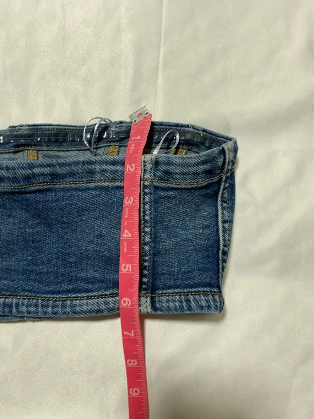 Denim Corset Crop Top - Blue